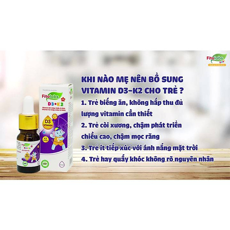 Siro Vitamin D3K2 Fitolabs 10ml Chất lượng Giá rẻ - Hình ảnh 2