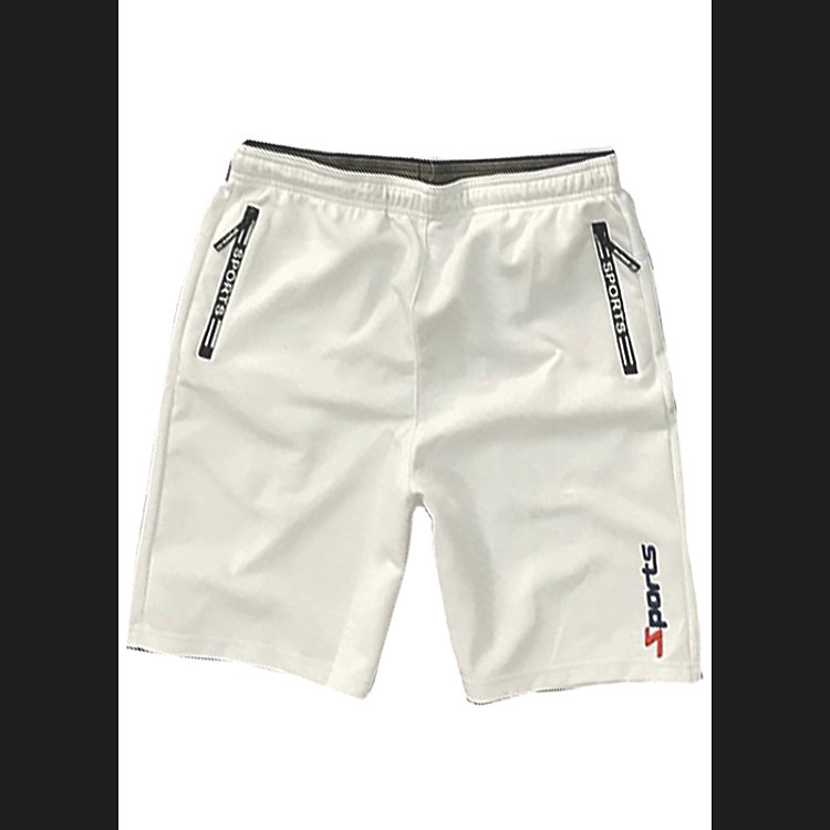 Quần shorts thể thao nam dạng sọt sport đùi chất thun lạnh 4 chiều cao cấp phù hợp tập gym hay mặc nhà có màu trắng và đen DUI-P101
