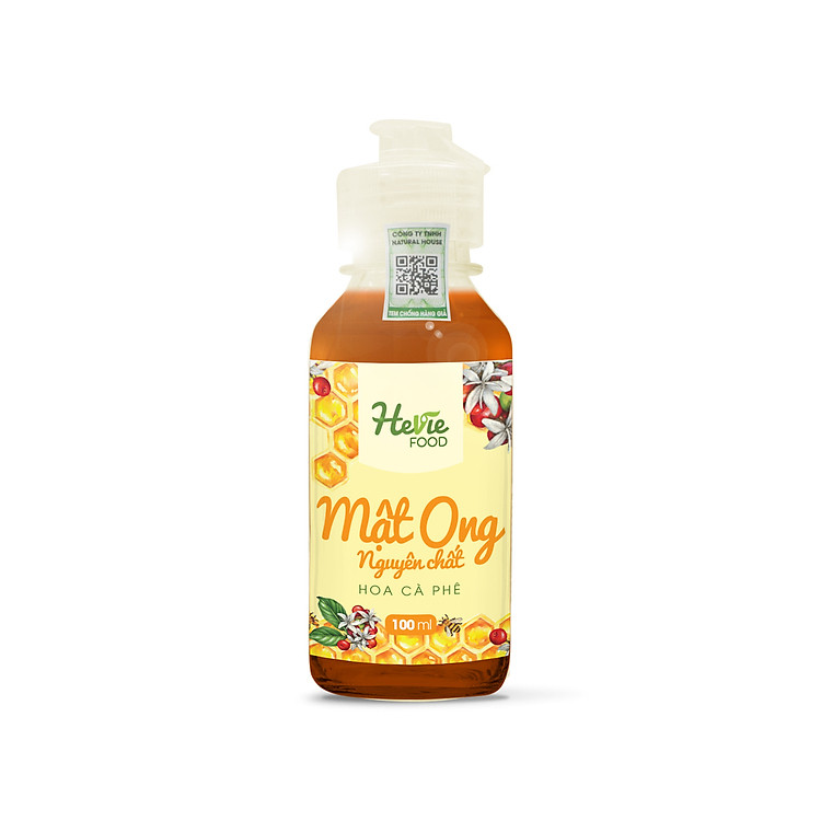 Mật ong xuất khẩu hoa Cà Phê nguyên chất HeVieFood 100ml công dụng bồi bổ tăng cường sức đề kháng, hỗ trợ dinh dưỡng hương vị đậm đà dễ dùng hàng chính hãng công ty, xuất xứ Việt Nam
