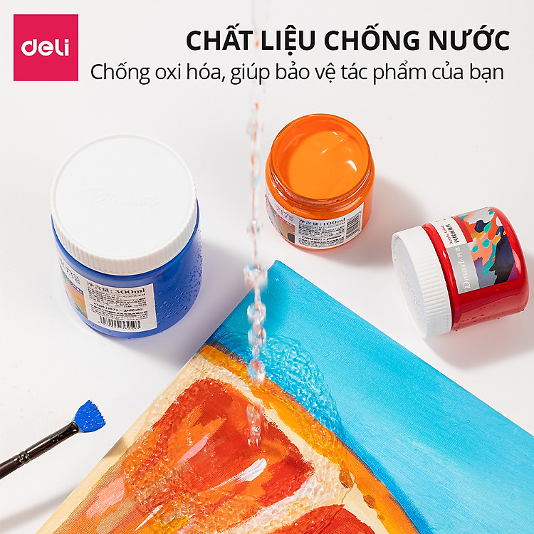 Màu Nước Acrylic 300ml Deli - 703 Earthy Red - Ảnh 5