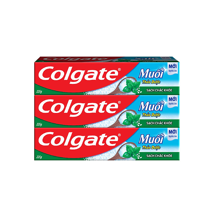 Bộ 3 Kem Đánh Răng Colgate Herbal Salt Muối Thảo Dược 225g/tuýp x 3