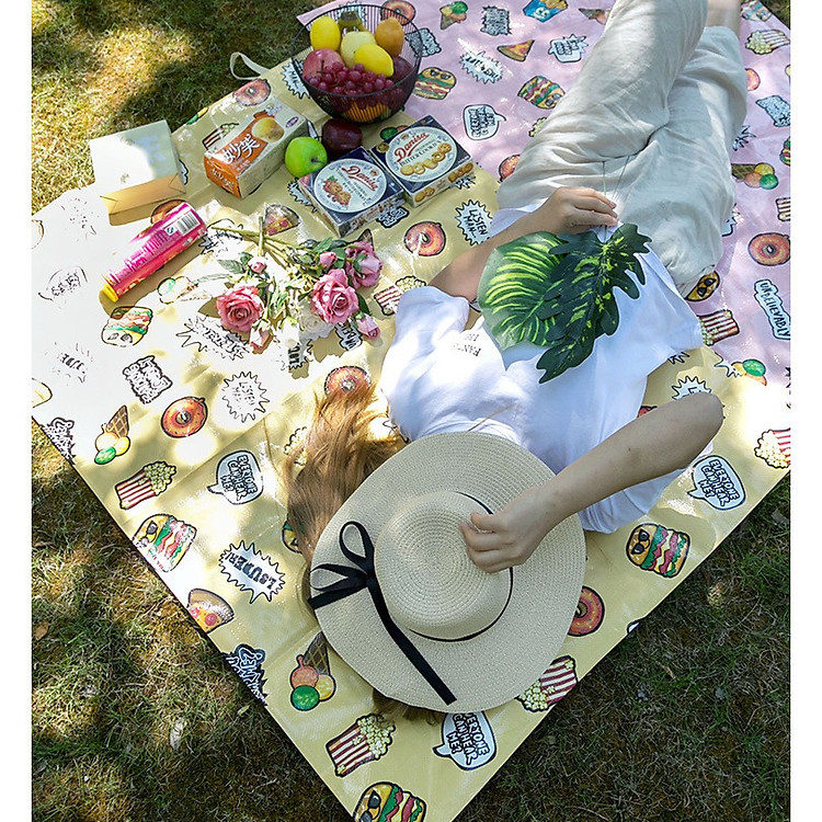 Thảm Du Lịch Picnic Dã Ngoại Gấp Gọn Chống Thấm Nước 129x89cm