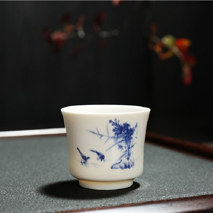 Chén uống trà Cảnh Đức Trấn sm 007 - Đôi chim