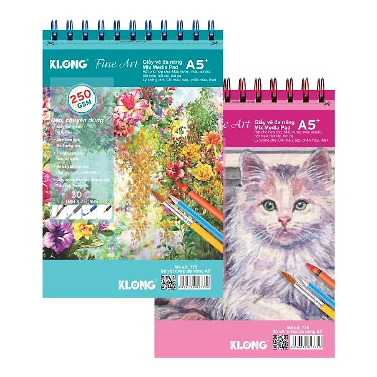 Sổ Vẽ KLONG Lò Xo Kép A5 (30 tờ)