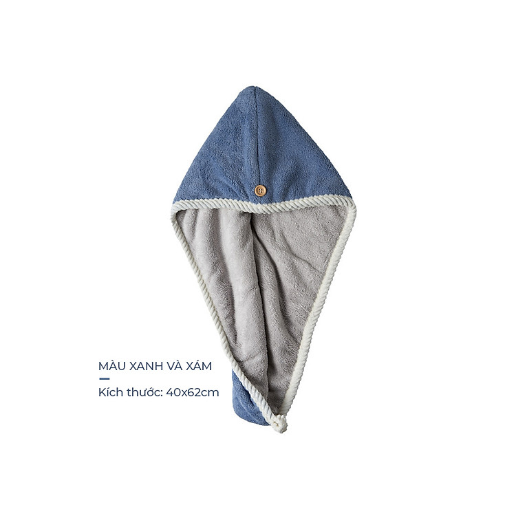 Khăn ủ tóc, khăn quấn đầu khô tóc siêu thấm hút, lau khô siêu tốc, khăn lau khô tóc loại dày cao cấp.