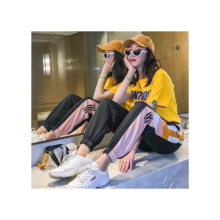 quần jogger thể thao nữ chất liệu nỉ phối màu cực hot