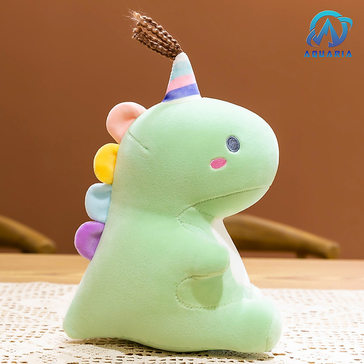 Gấu Bông Khủng Long Đội Mũ Cầu Vồng 30cm
