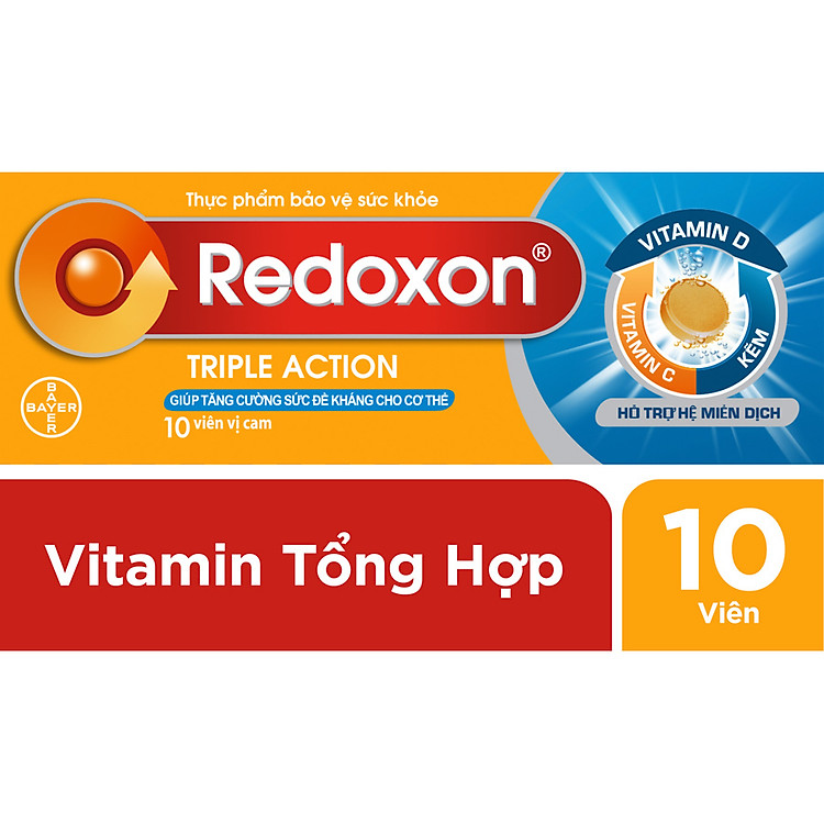 Viên Sủi Bổ Sung Vitamin C,D Và Kẽm Redoxon Triple Action (10 Viên)