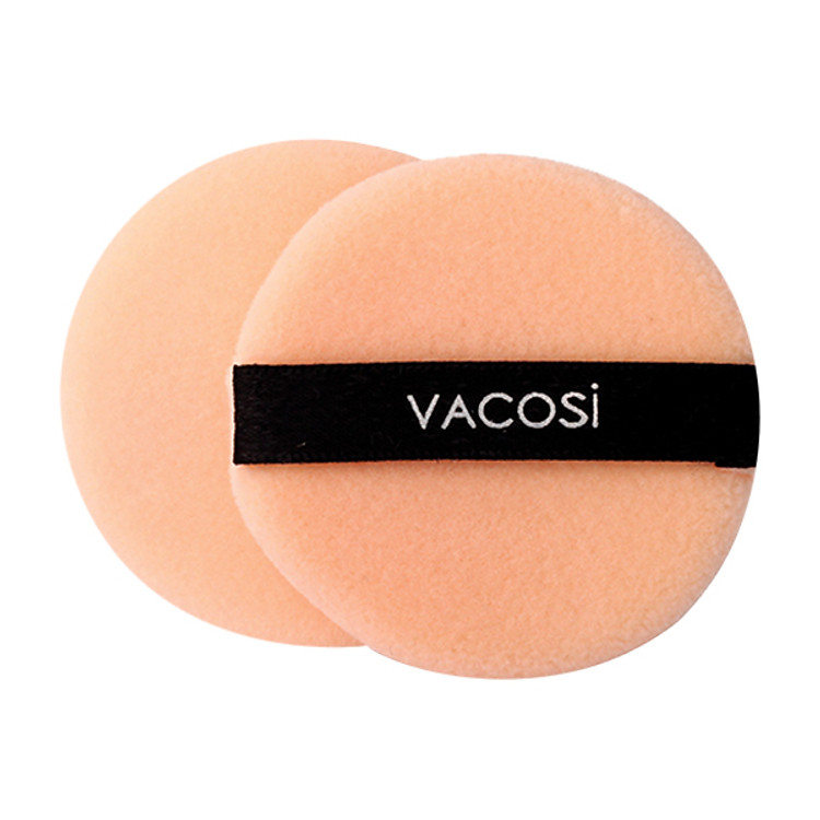 Bộ 2 Bông Phấn Khô Trang Điểm Tròn Vacosi Collection Pro-Makeup BP-01