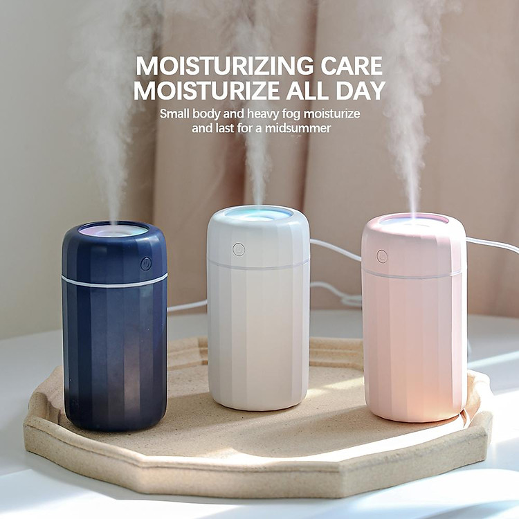 Mini Di Động Đèn LED Xe Ô Tô Hoạt Hình Máy Phun Sương Tạo Độ Ẩm Sạc Hương Thơm Khuếch Tán Tinh Dầu Phun Sương Tạo Ẩm Nước Bổ Sung Nhạc Cụ