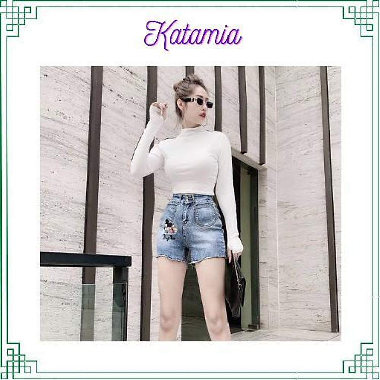 Quần short nữ lưng cao quần đùi sooc nữ cạp cao 2 khuy