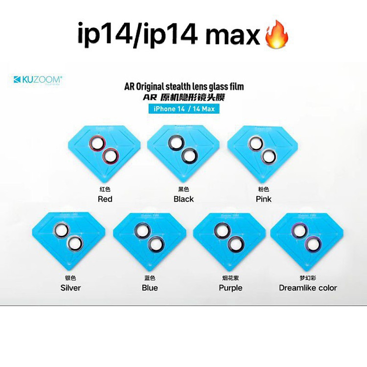 BỘ DÁN Dành Cho IPHONE 14/ 14 Plus 3 MẮT BẢO VỆ CAMERA hiệu KUZOOM - Hàng nhập khẩu