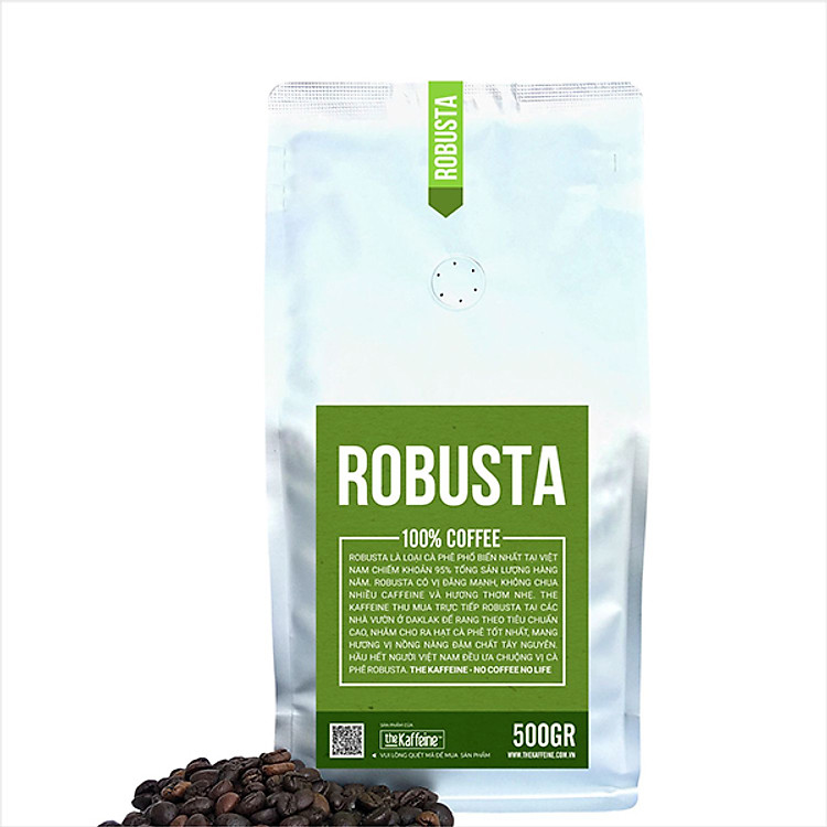 Cà phê Robusta rang xay nguyên chất 500g - The Kaffeine Coffee