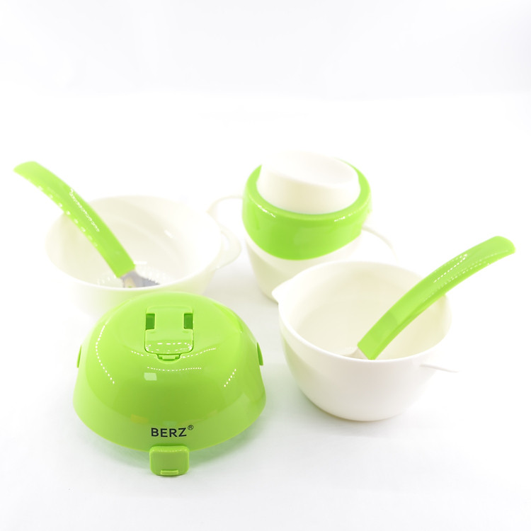 Bát đĩa ăn dặm Berz – Xanh lá Chính hãng Tiết kiệm