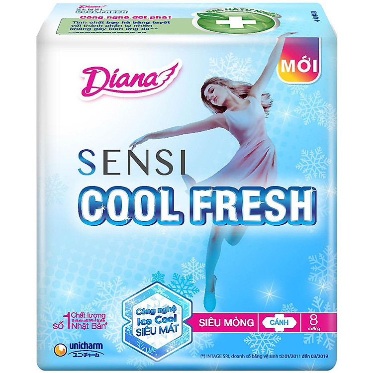 Băng Vệ Sinh Diana Cool Fresh Siêu Mỏng (Gói 8 Miếng)