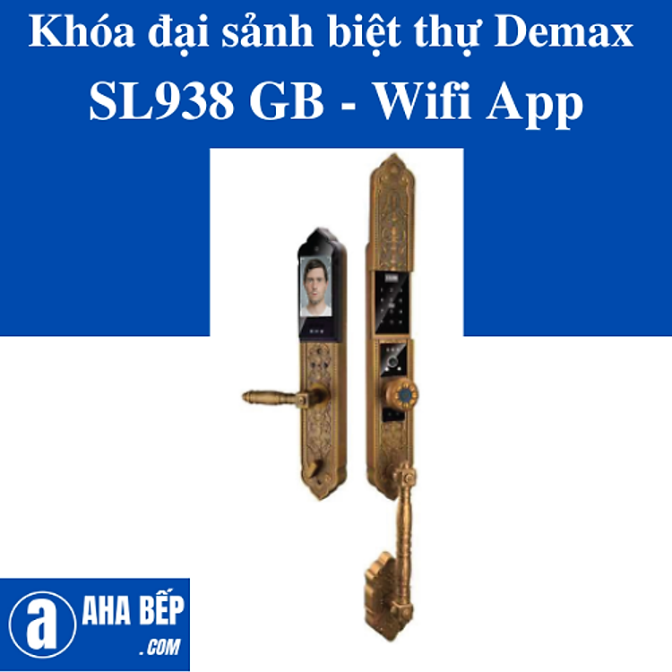 Khóa đại sảnh biệt thự Demax SL938 GB - APP WIFI. Hàng Chính Hãng