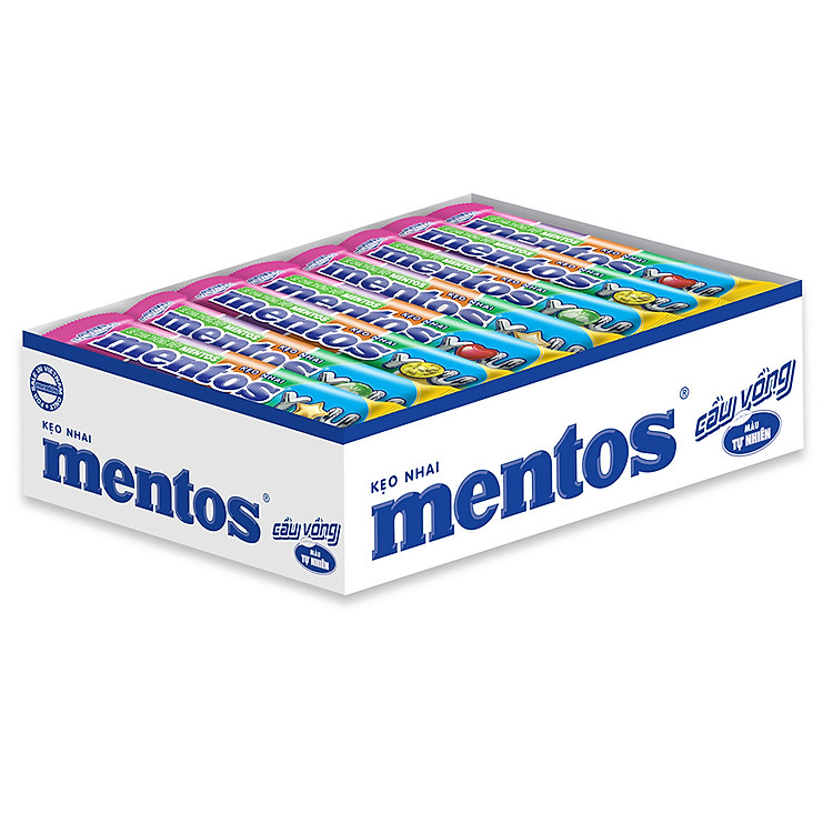 Kẹo nhai Mentos mini cầu vồng (gói 16 thỏi 11 viên)