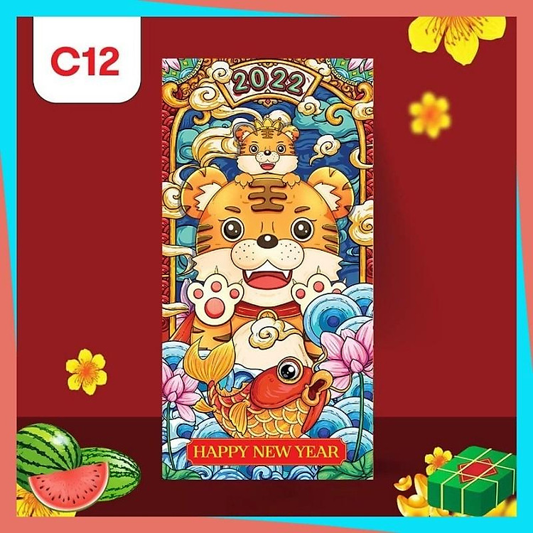 Bao Lì Xì Hoạt Hình Năm Mới Hình Con Cọp 2022 Màu Đỏ Thần Tài Giá Rẻ Chúc Tết Cute Đẹp Dễ Thương