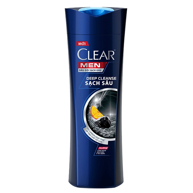 Dầu Gội Clear Men Hỗ Trợ Trị Gàu Deep Cleanse Carbon Hoạt Tính Và Bạc Hà 370G