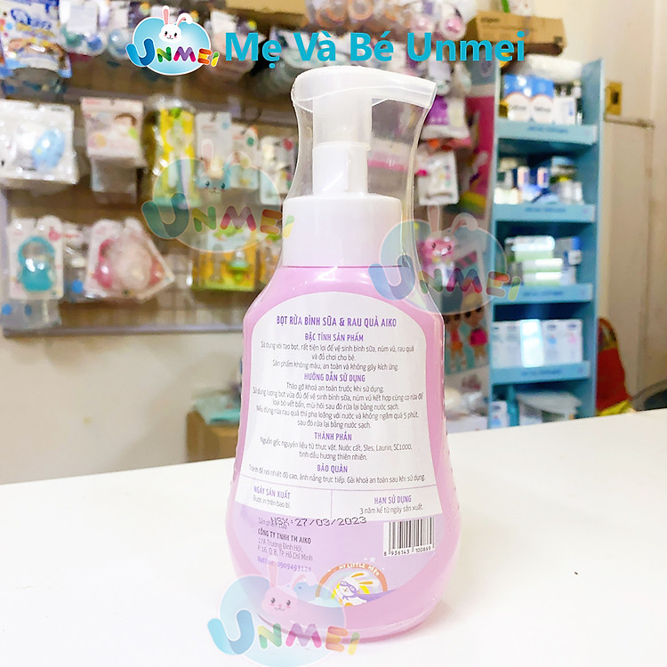 Mua Nước Rửa Bình Sữa Aiko 500ml - Xanh Chính hãng Tiết kiệm - Hình ảnh 5