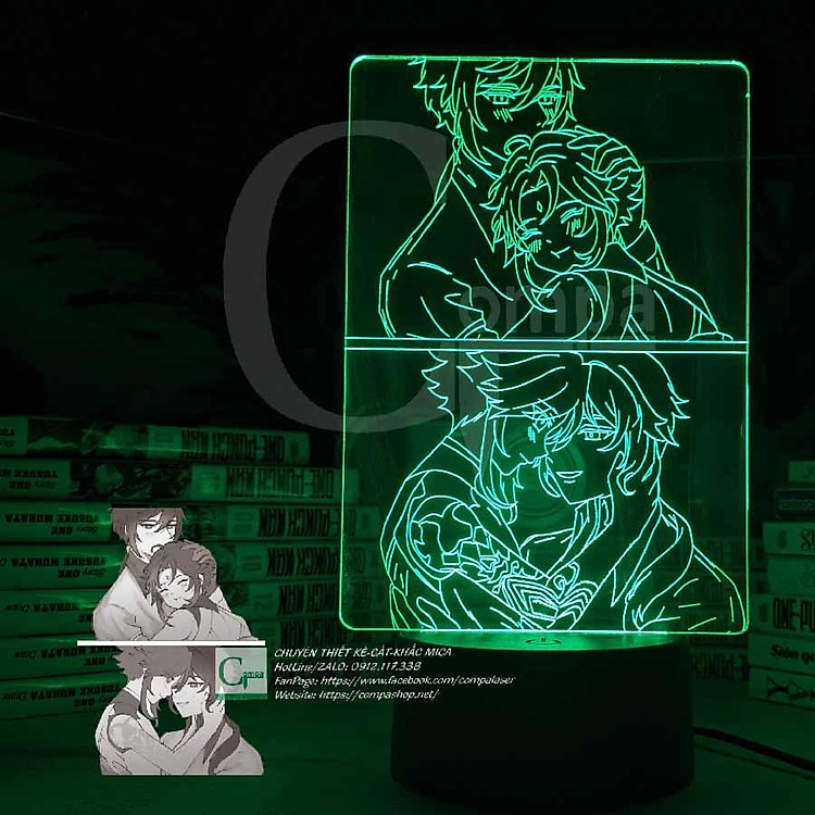 Đèn Ngủ Genshin Impact Zhongli x Xiao Type 02 16 MÀU TUỲ CHỈNH GGSI9907