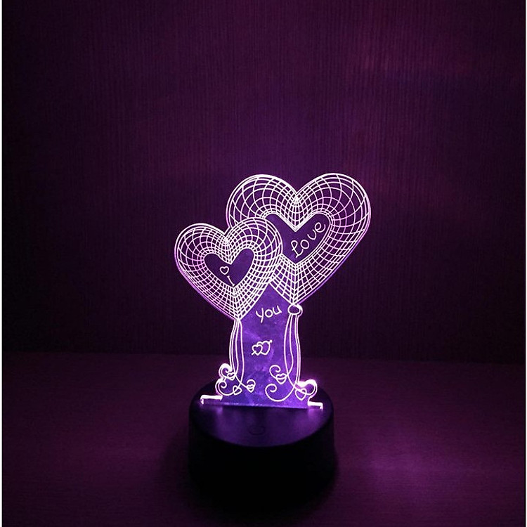 Đèn quà tặng tình yêu led 3d - đèn ngủ trang trí