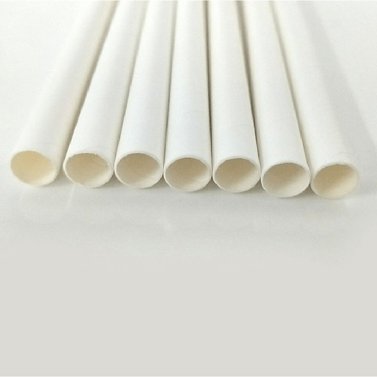Ống hút giấy màu trắng phi 8x197mm
