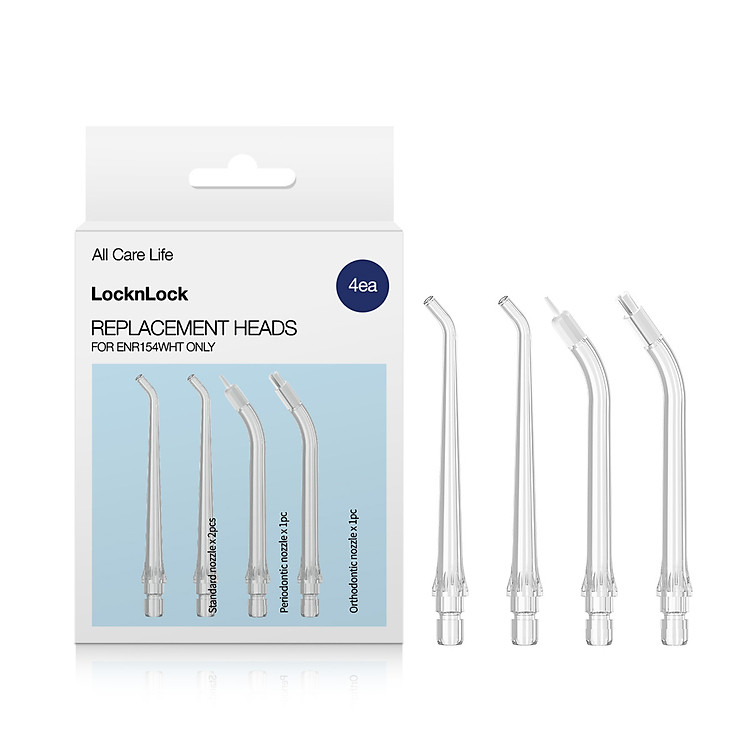 Bộ 4 đầu tăm nước thay thế LocknLock ENR146WHT_RB, Hàng chính hãng, dùng cho máy tăm nước ENR146WHT - JoyMall