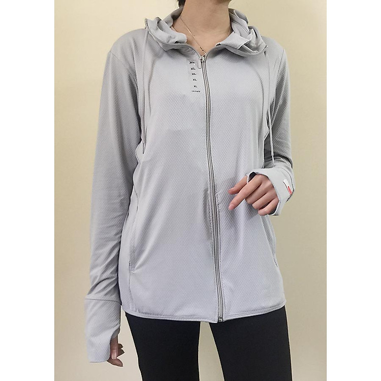 Combo: Áo Chống Nắng Thông Hơi Làm Mát Màu Ghi (Freesize) + 1 Khẩu Trang VNXK