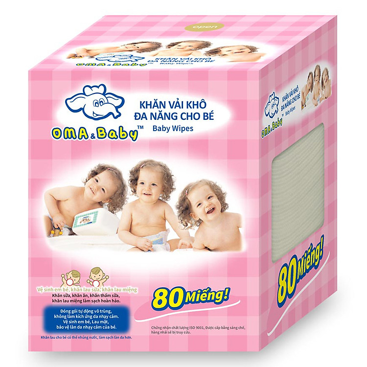 Khăn Vải Khô Đa Năng Ihomeda Oma Baby (80 Khăn)