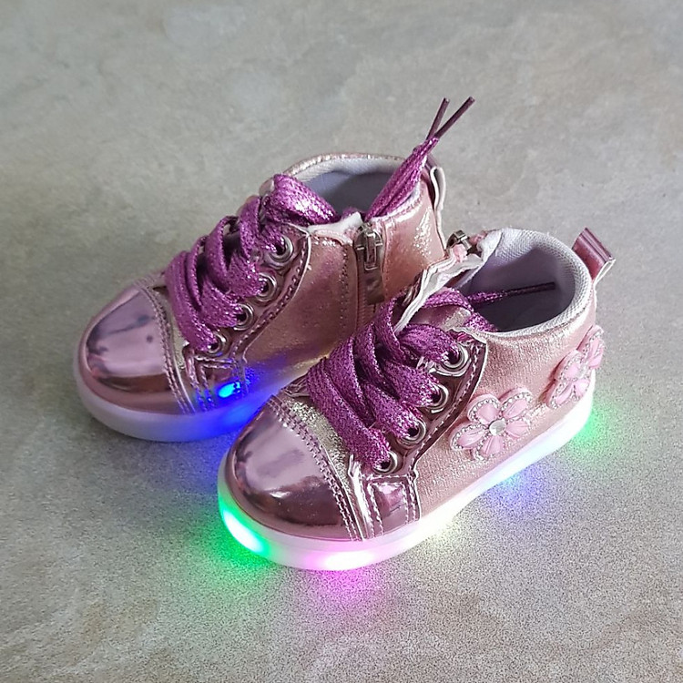 Giày hoa đèn led bé gái G10