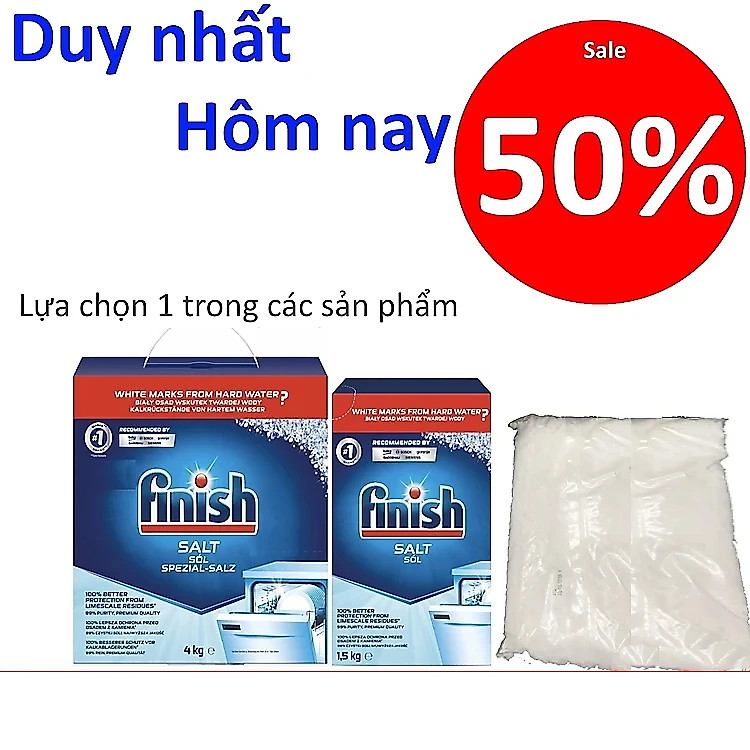 Muối rửa bát Finish Nhập Khẩu Đức 4kg - muối rửa làm mêm nước dùng cho cho máy rửa bát chén muoiruabat finish 4.0kg muoiruachen, muối finish 4 kg, muối finish 1,5kg, muối finish 1,2kg