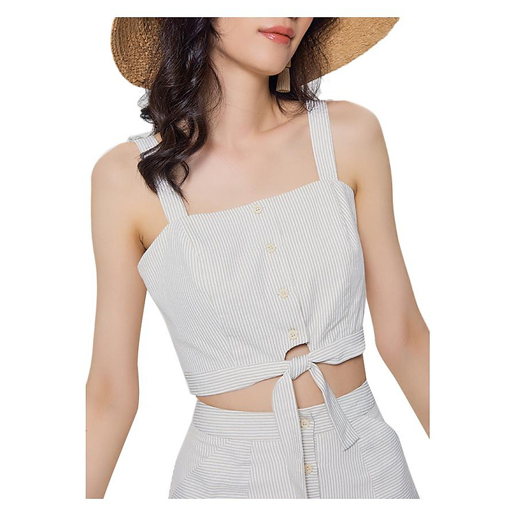 Áo Cổ Vuông Cột Nơ Trước Marc Fashion - PN073818