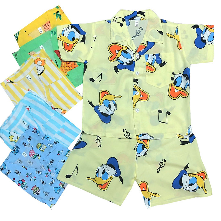 Combo 2 bộ quần áo bé trai Pijama CỘC TAY chất vải tole, lanh 2 da loại 1 mềm, mịn, mát size 9-29 kg, hàng xưởng may Việt Nam, chất lượng cao