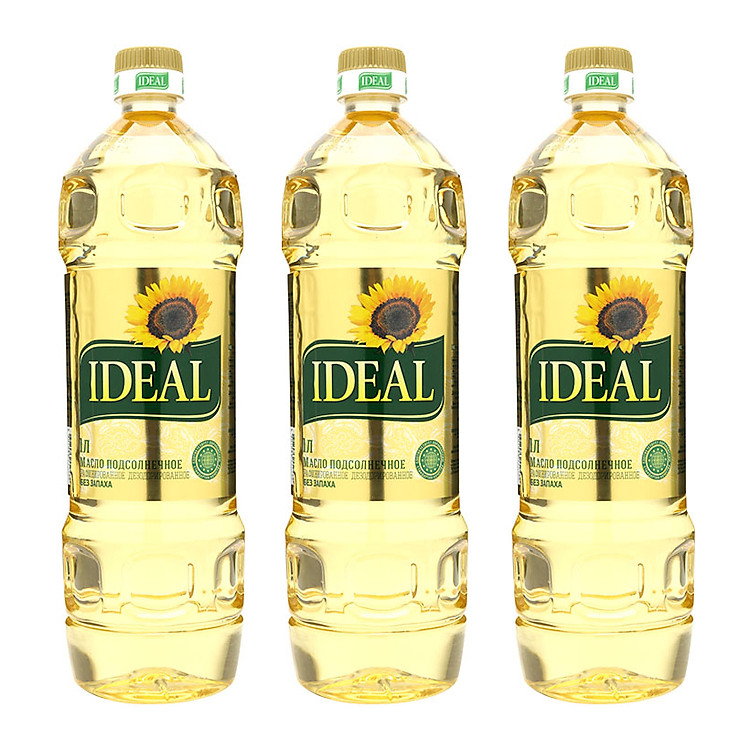 Combo 3 chai dầu ăn hướng dương IDEAL (3 chai x 1L)