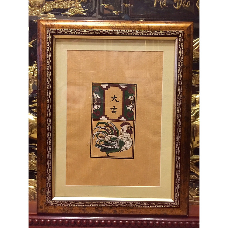 Tranh dân gian đông hồ, Gà Đại Cát (38x48cm)