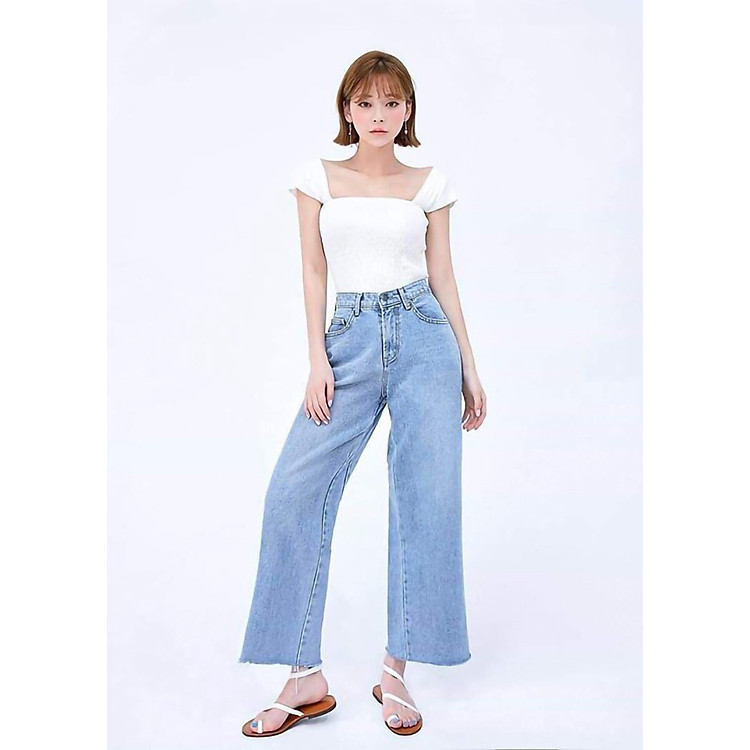 Quần jean ống rộng xuân hè