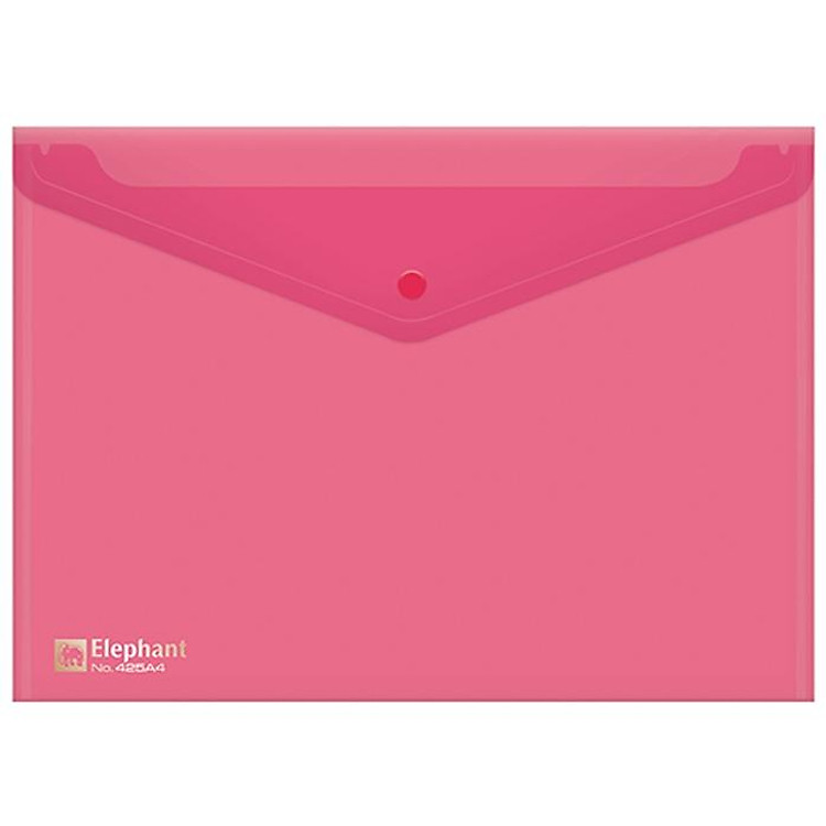 Bìa Nút Nhựa Elephant 425A4 - Màu Đỏ - Ảnh 3