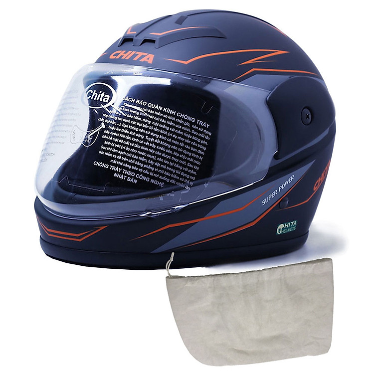 Mũ Bảo Hiểm Fullface Có Kính CT34, An Toàn, Hiện Đại - Hàng Chính Hãng - Tặng Kèm Túi Đựng Mũ