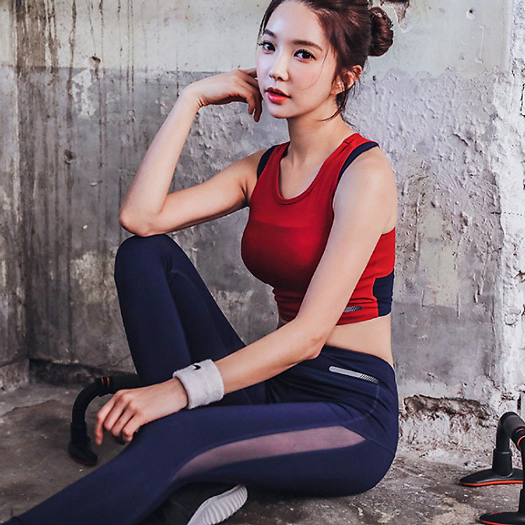 Bộ Quần Áo Tập GYM YOGA Thể Thao Nữ Hàng Thiết Kế Cao Cấp, Quần Cạp Cao Áo Sẵn Mút - HK39