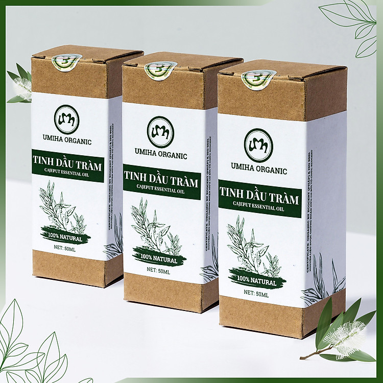 COMBO 3 HỘP TINH DẦU TRÀM HỮU CƠ U MINH HẠ nguyên chất dùng xông tắm ngừa cảm lạnh, hỗ trợ điều trị côn trùng cắn đốt cho Bé, Trẻ sơ sinh và Trẻ nhỏ | An toàn cho làn da nhạy cảm của Bé