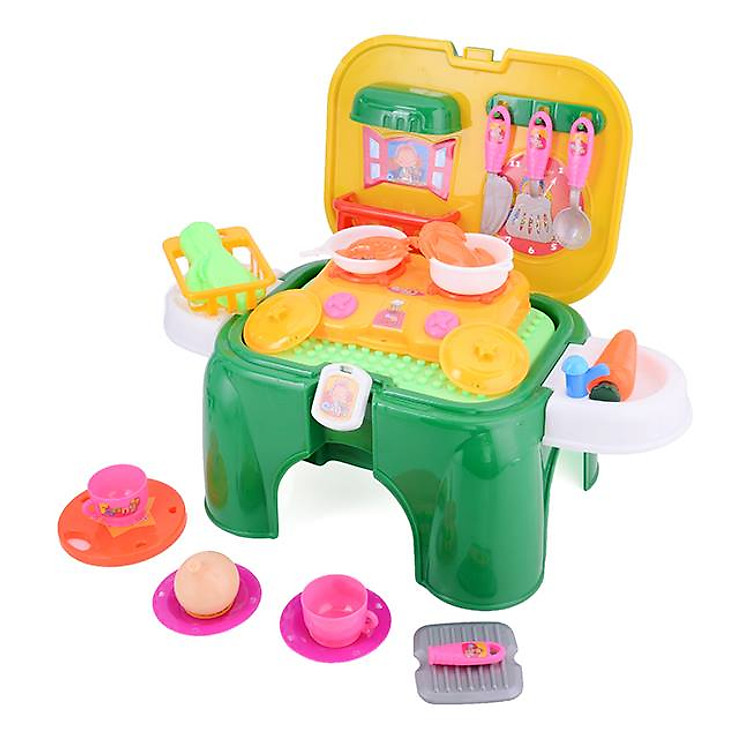 Hộp đồ chơi dụng cụ nhà bếp kiêm ghế ngồi 2 trong 1 cho bé Nhựa Chợ Lớn (MS 250)
