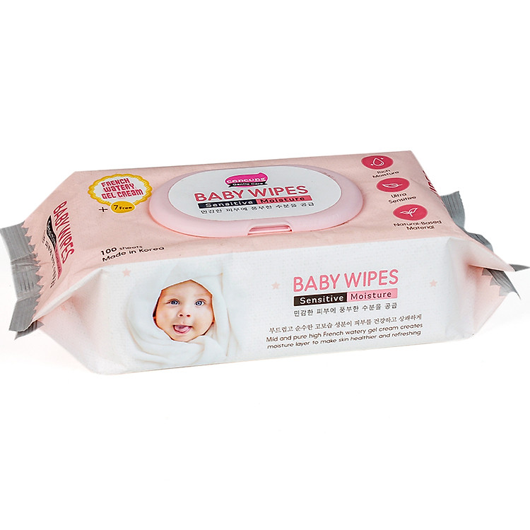 Khăn ướt ConCung Gentle Care Hàn Quốc cho da nhạy cảm, 100 tờ (màu hồng)