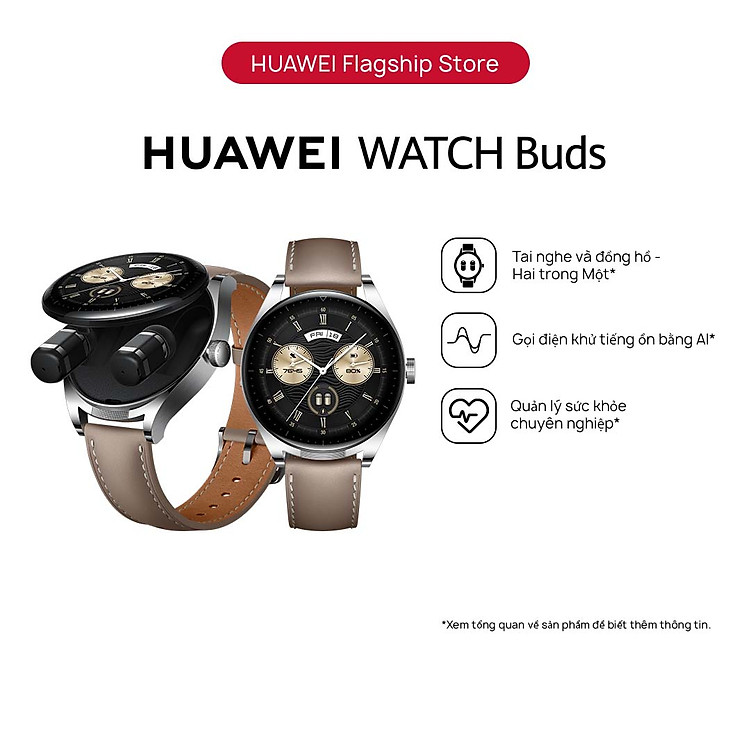 Đồng Hồ Thông Minh HUAWEI WATCH Buds |Tai Nghe và Đồng Hồ 2 trong 1 | Chống Ồn Cuộc Gọi AI | Theo Dõi Sức Khỏe Chuyên Nghiệp | Hàng Chính Hãng
