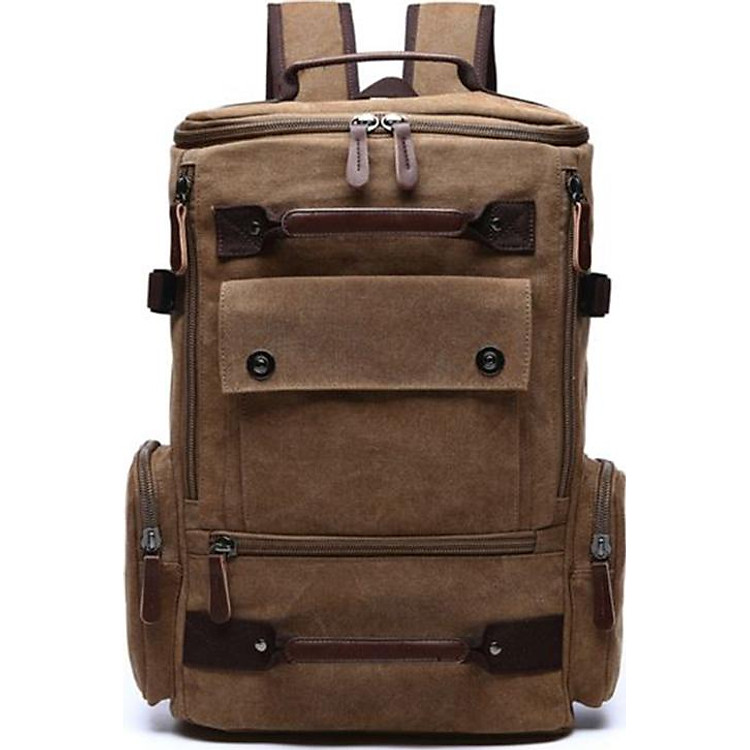 Balo nam vải canvas BL0011 (nâu) đi học, đi làm, đi chơi