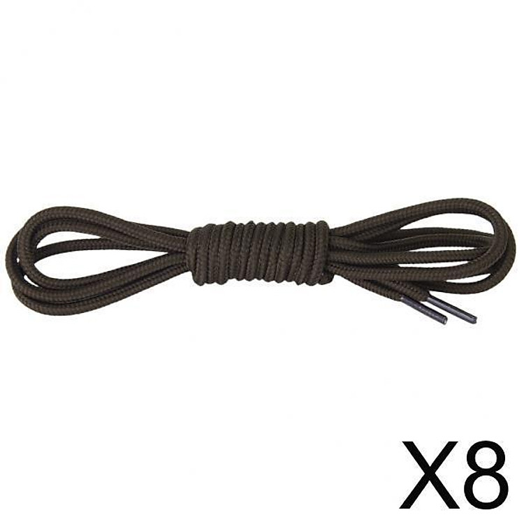 8x1 Pair Round Shoe Laces Shoelaces Hiking Sports Sneakers Boots Strings 47 inch Coffee