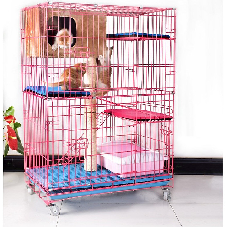 Biệt thự mèo -Nhà mèo dạng chuồng mèo Nan ống Hanpet (Lồng mèo Không kèm phụ kiện)