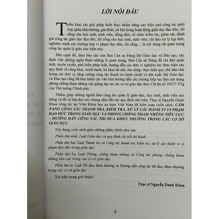 Cẩm Nang Công Tác Thanh Tra, Kiểm Tra, Xử Lý Các Hành Vi Vi Phạm Đạo Đức Trong Giáo Dục - Ảnh 3