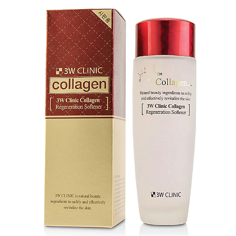 Nước Hoa Hồng Dưỡng Trắng Da Chống Lão Hóa 3W Clinic Collagen Regeneration Softener 150ml