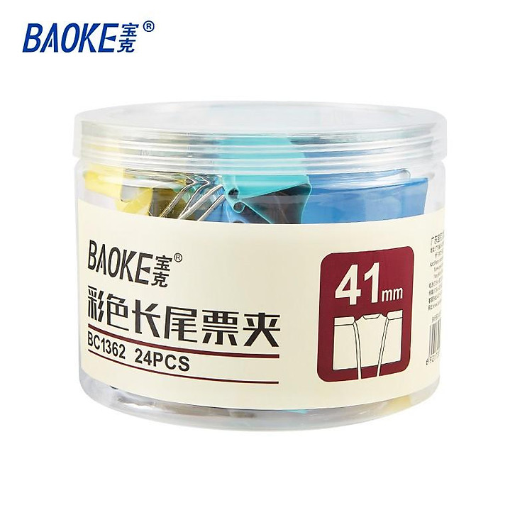 Kẹp Giấy Màu BAOKE (40 cái) - Ảnh 5